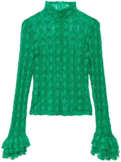 MSGM t-shirt en dentelle à poignets volantés