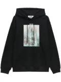 MSGM graphic-print cotton hoodie - Black