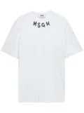 MSGM Brushstroke-logo T-shirt - White
