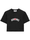 MSGM logo-print cropped T-shirt - Black
