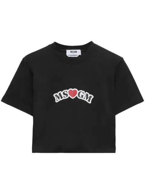 MSGM Camiseta cropped com logo
