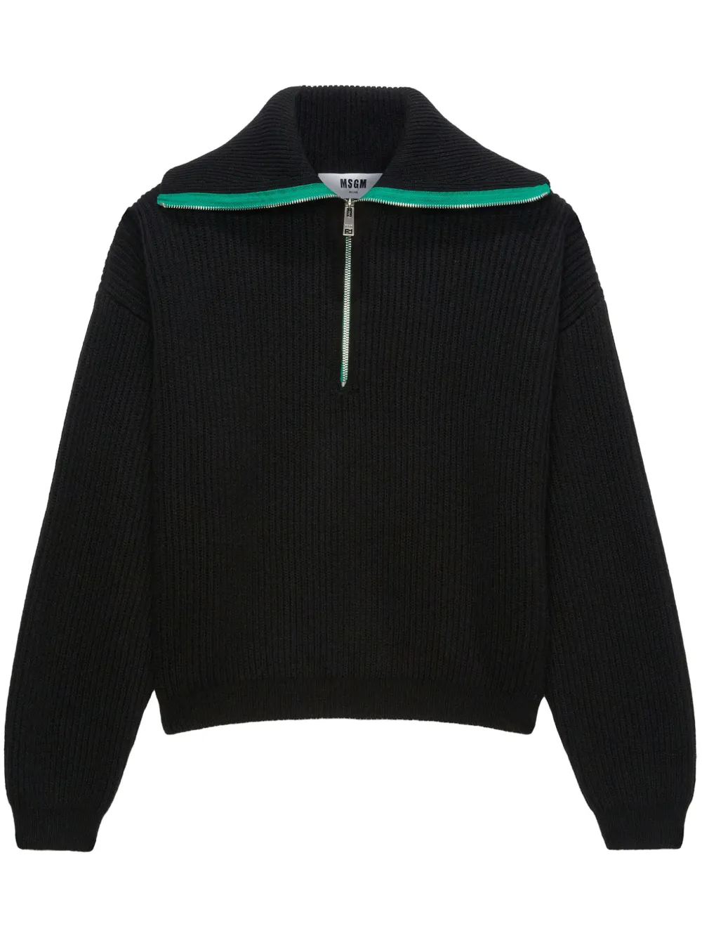 MSGM Trui met halve rits Zwart