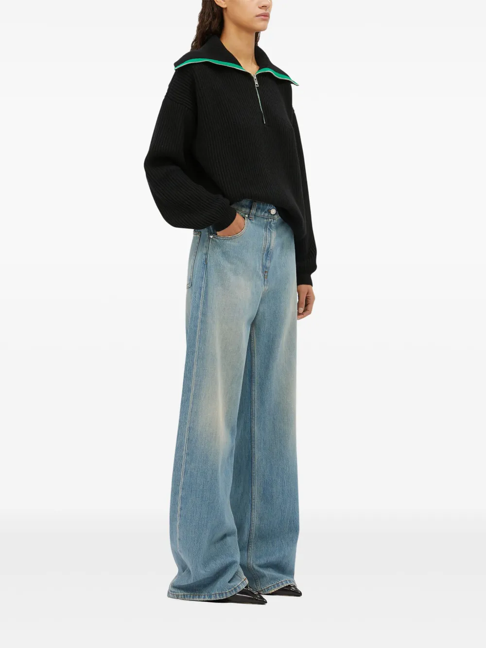 MSGM half-zip sweater - Zwart