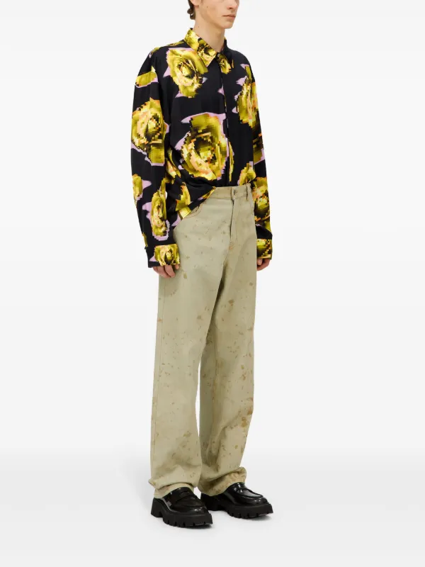 デニム・ジーパン MSGM TIE-DYE PRINTED CROPPED COTTON DENIM JEANS MSGM tie-dye Print Cotton Jeans | Neutrals | FARFETCH
