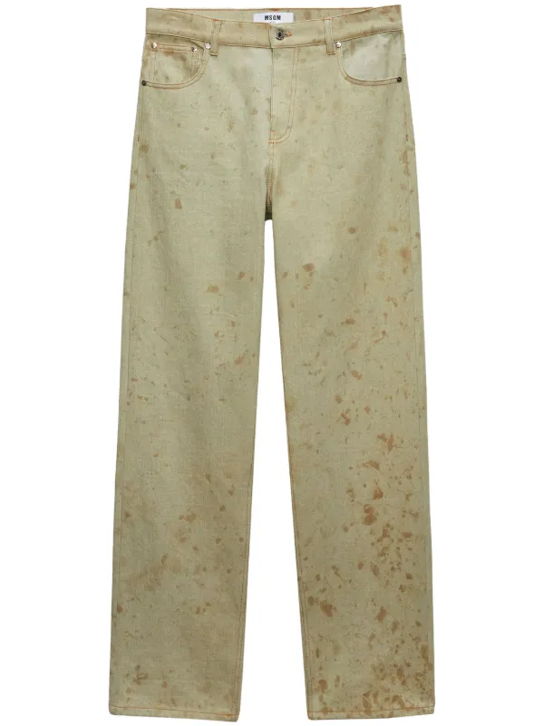 デニム・ジーパン MSGM TIE-DYE PRINTED CROPPED COTTON DENIM JEANS Tie-Dye Jeans by MSGM | Rent the Runway