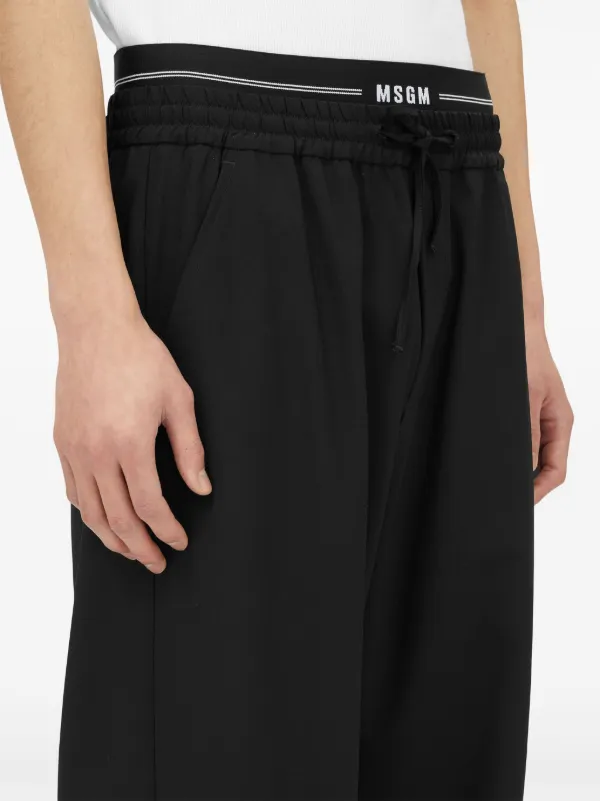 【関税込み】MSGM ブラック Pantalone ラウンジパンツ MSGM Logo Waistband Lounge Trousers | Black | FARFETCH GE