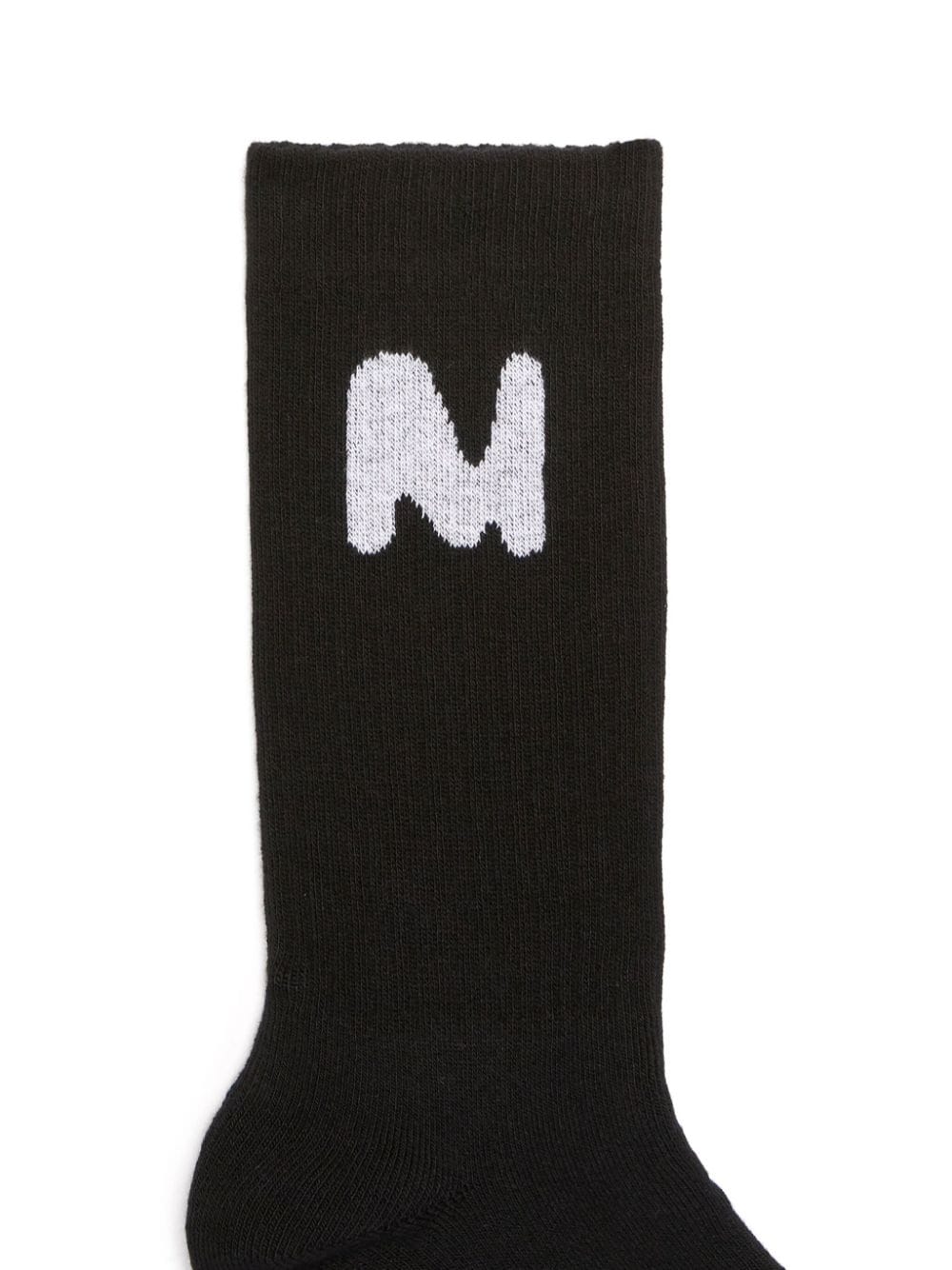 MSGM intarsia-logo knitted socks - Zwart