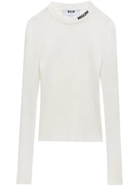 MSGM Blusa com logo intarsia