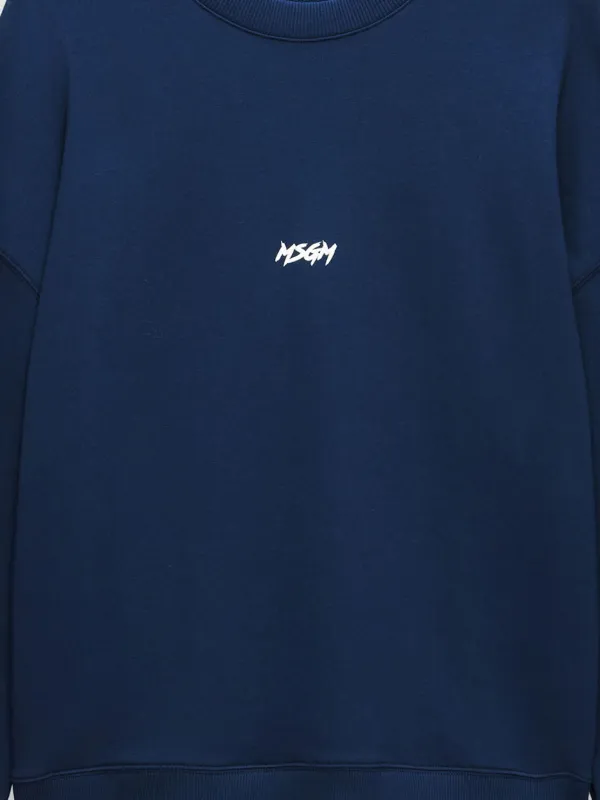 ★送料・関税込★【MSGM】 BRUSHED LOGO SWEATSHIRT★男女兼用★ Crewneck cotton sweatshirt black with logo | Shop MSGM US