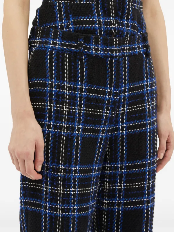 パンツ MSGM COTTON CHECKED PATTERN PANTS MSGM checked-panel Cotton Trousers | Black | FARFETCH