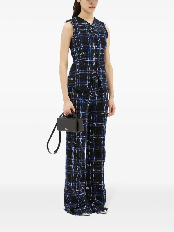 MSGM チェックパネル パンツ | ブラック | FARFETCH JP