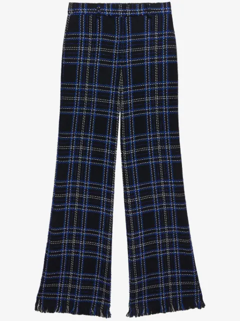 MSGM checked-panel cotton trousers