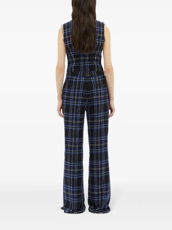 パンツ MSGM COTTON CHECKED PATTERN PANTS MSGM checked-panel Cotton Trousers | Black | FARFETCH