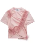 MSGM ruffled gathered T-shirt - Pink