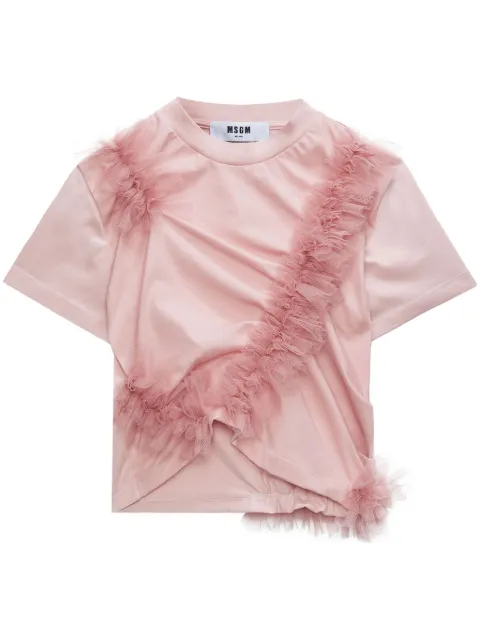 MSGM Camiseta franzida com babados
