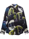 MSGM all-over helmet print shirt - Black