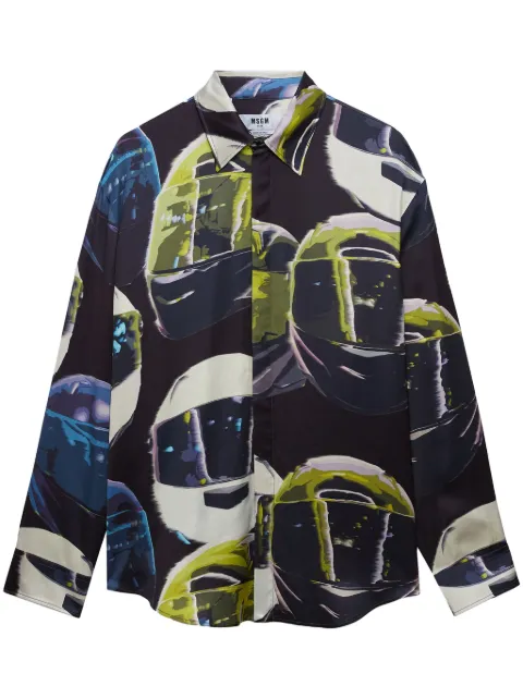 MSGM camisa con casco estampado