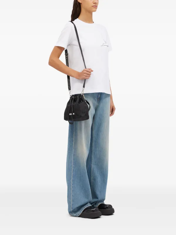 MSGM ロゴ バケットバッグ | ブラック | FARFETCH JP