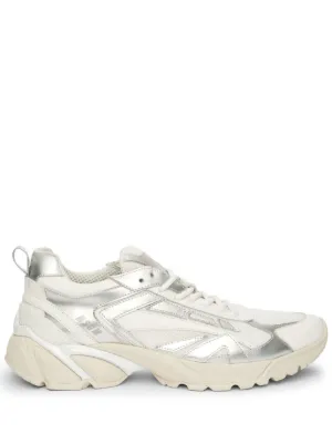 MSGM　エムエスジイエム　ローカットレザーメッシュスニーカー　本革　ホワイト MSGM（エムエスジイエム）スニーカー - FARFETCH