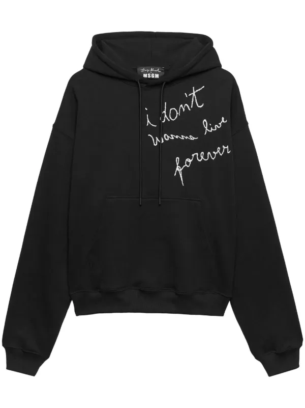MSGM スローガン パーカー | ブラック | FARFETCH JP