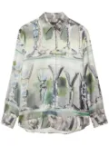 MSGM painterly-print long-sleeve shirt - Green