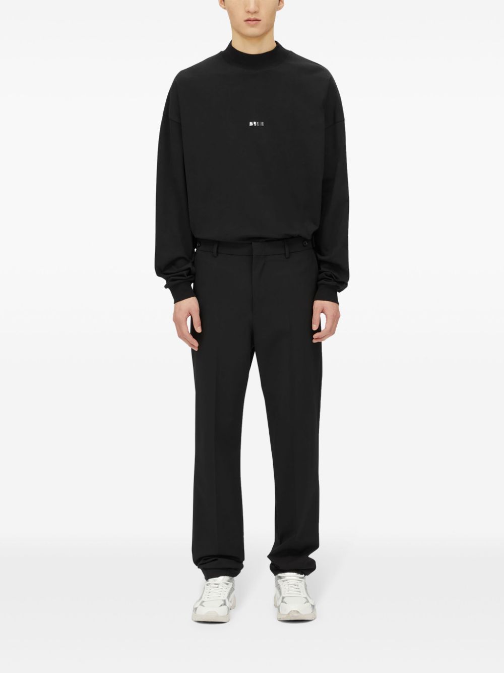 MSGM Pantalon met toelopende pijpen - Zwart