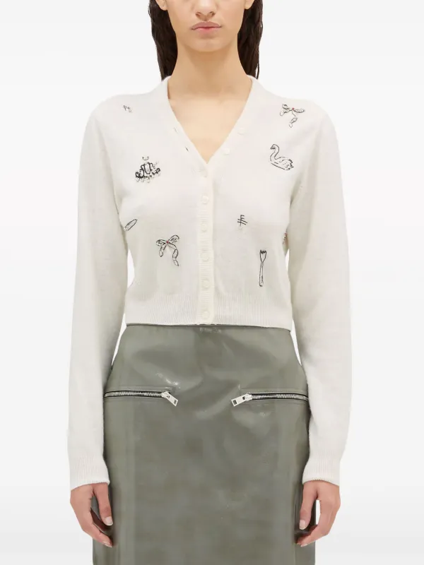 MSGM カーディガン MSGM デコラティブ カーディガン | ホワイト | FARFETCH JP