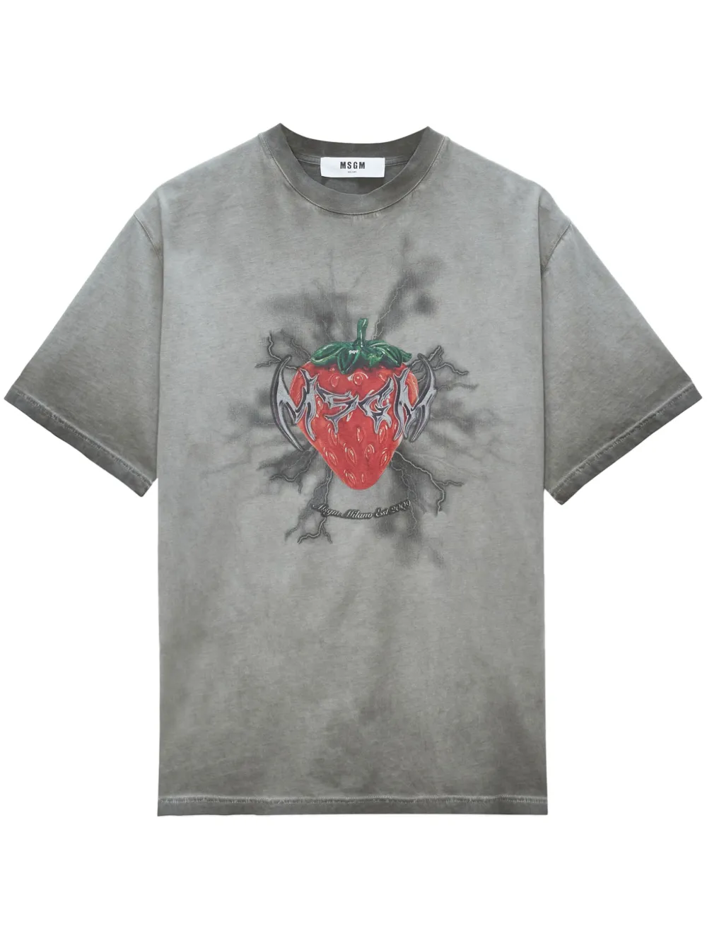 MSGM T-shirt con stampa grafica - Grigio