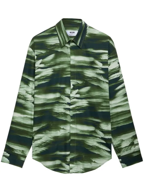 MSGM Camisa mangas longas com estampa abstrata