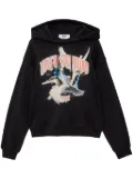 MSGM graphic-print cotton hoodie - Black