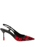 MSGM slingback tweed pumps - Red