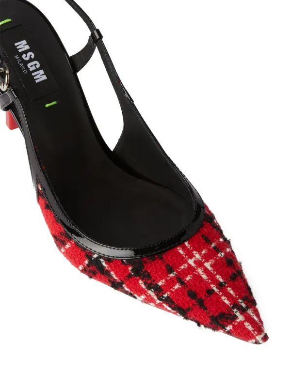 MSGM スリングバック パンプス | レッド | FARFETCH JP