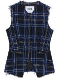 MSGM plaid tweed vest - Black