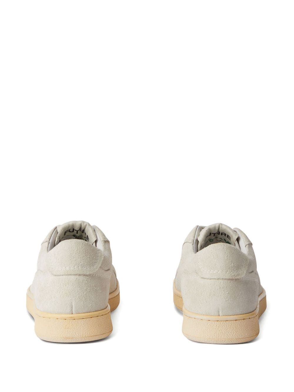 Shop Msgm Logo-patch Suede Sneakers In Neutrals