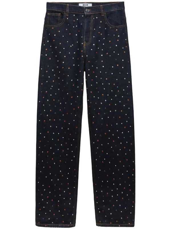 MSGM スタッズトリム ジーンズ | ブルー | FARFETCH JP MSGM スタッズトリム ジーンズ | ブルー | FARFETCH JP