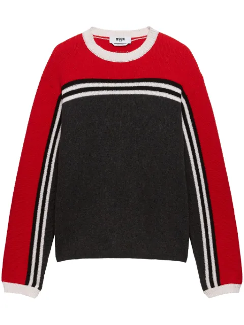 MSGM Suéter com listras color block