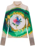 MSGM floral-print high-neck T-shirt - Neutrals