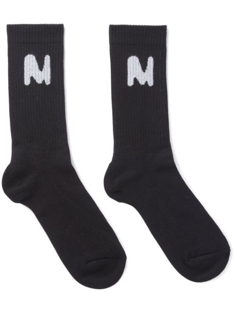 MSGM chaussettes à logo intarsia