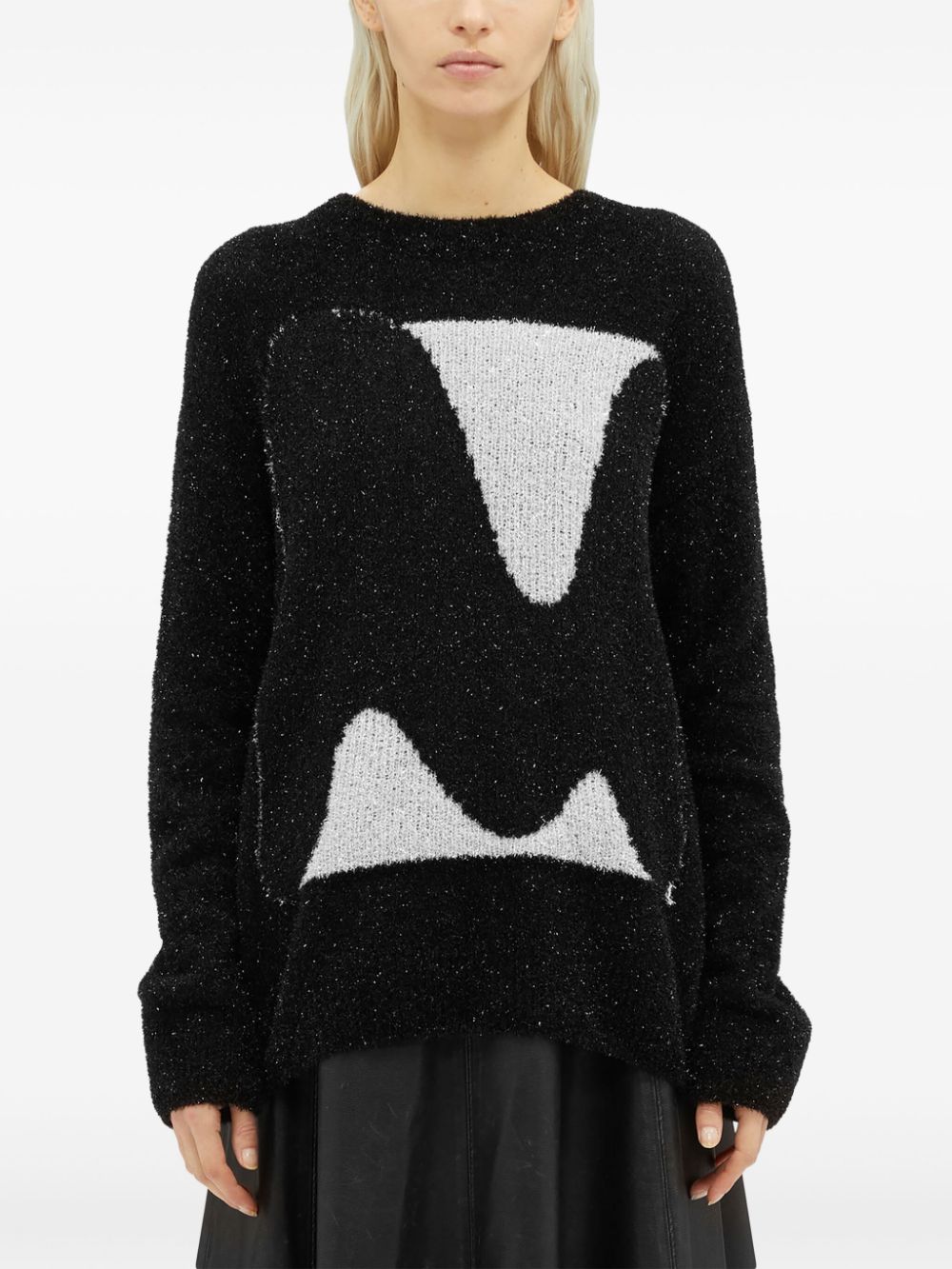 MSGM INTARSIA-KNIT LOGO JUMPER 