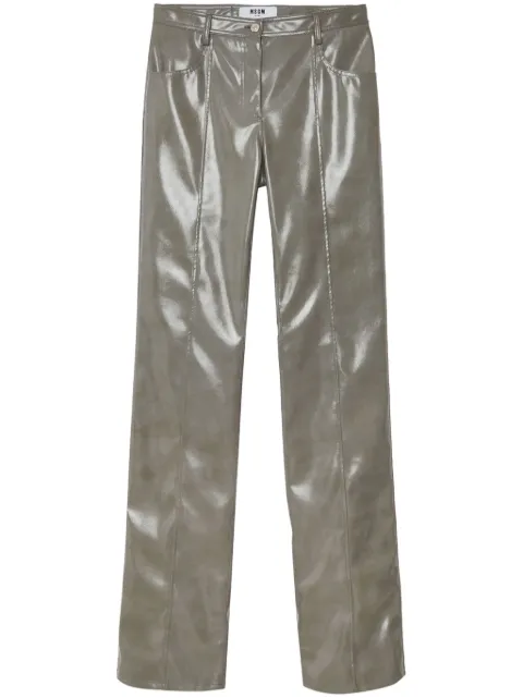 MSGM glossy-finish straight-leg trousers