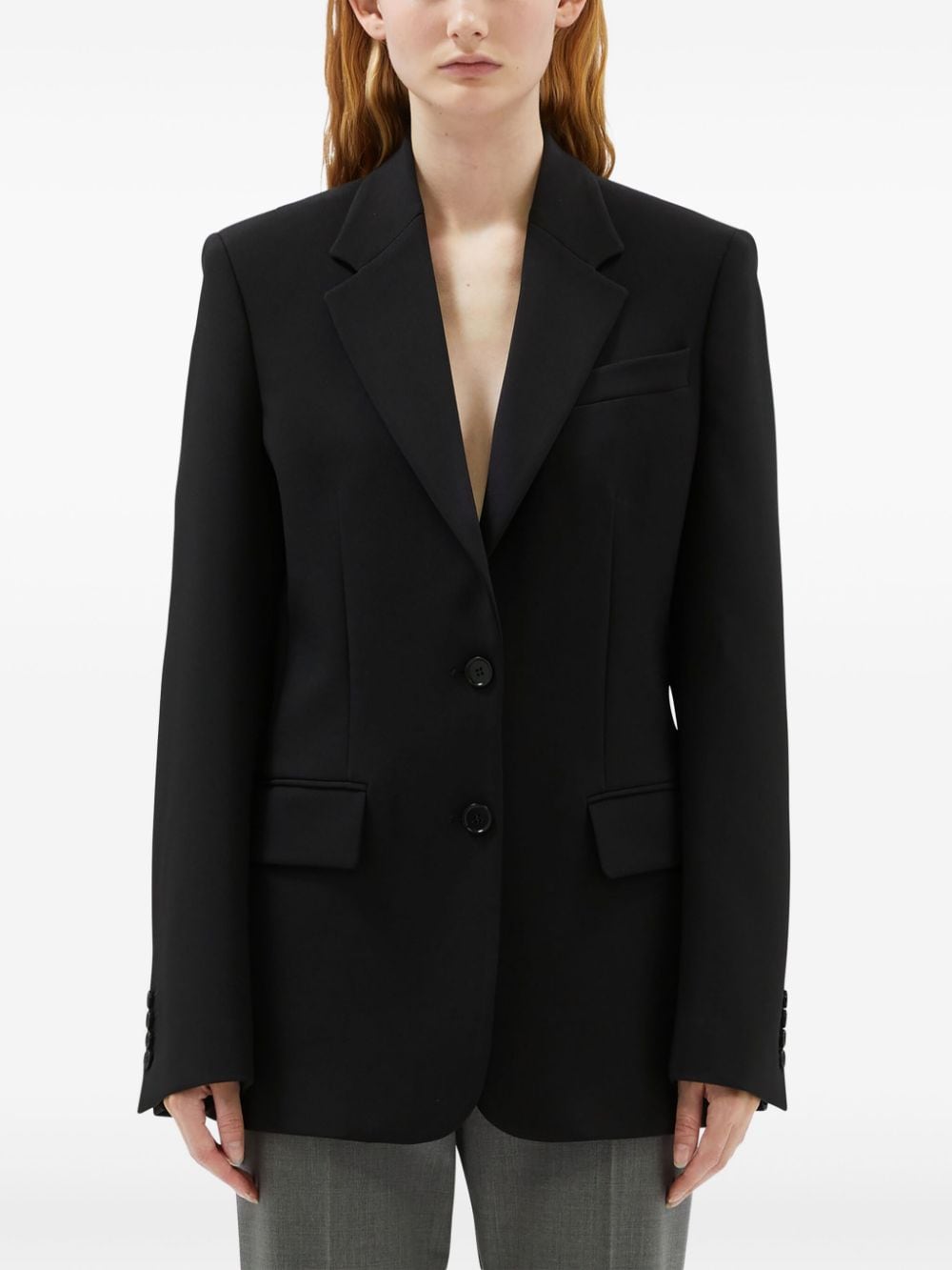 Shop Msgm Single-breasted Blazer In Black