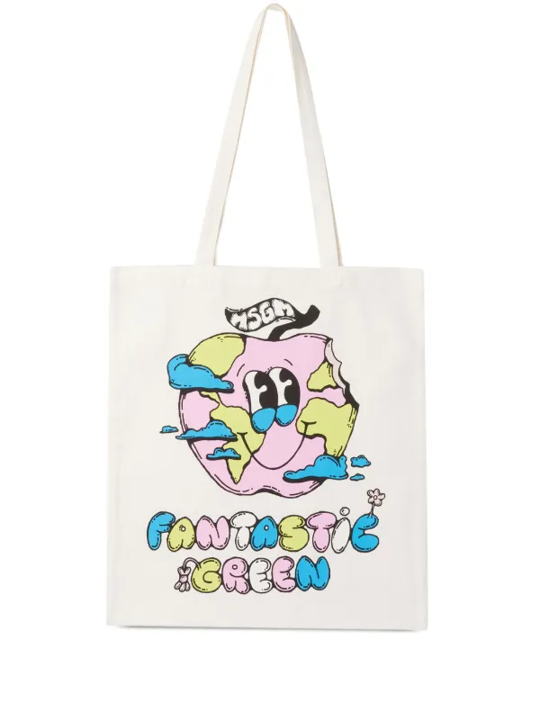 【国内即発】MSGM グラフィック トートバッグ MSGM グラフィック トートバッグ | ホワイト | FARFETCH JP