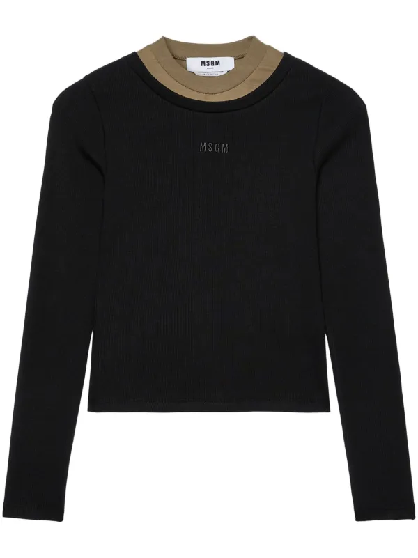 MSGM ロゴ ニットトップ | ブラック | FARFETCH JP 