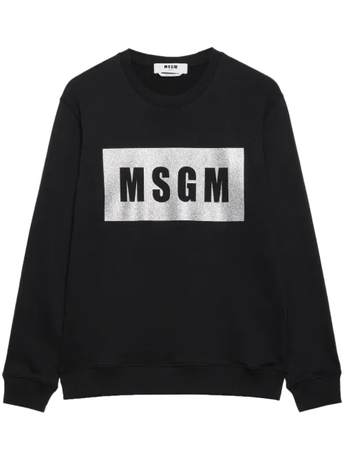 Sweat en coton à logo imprimé - MSGM - Modalova