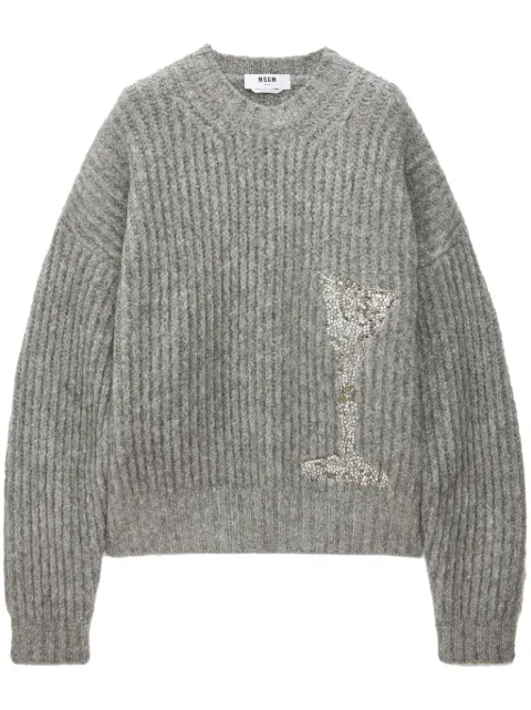 MSGM embellished crew-neck jumper