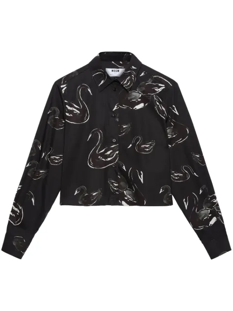 MSGM printed cropped shirt