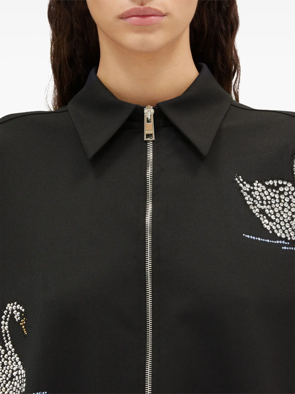 MSGM Blouse met studs en rits Zwart