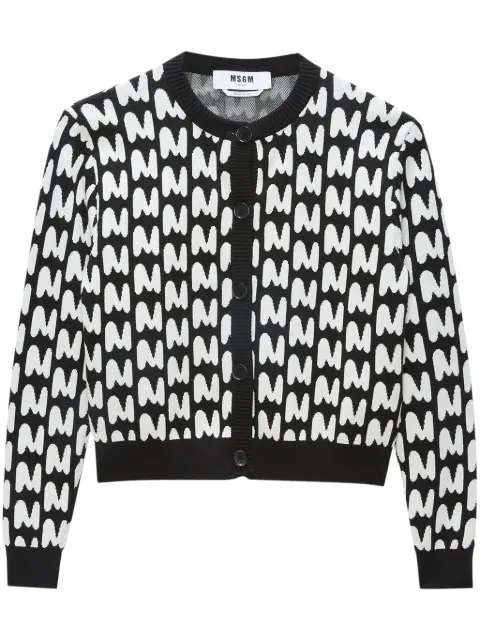 MSGM intarsia-knit logo cardigan
