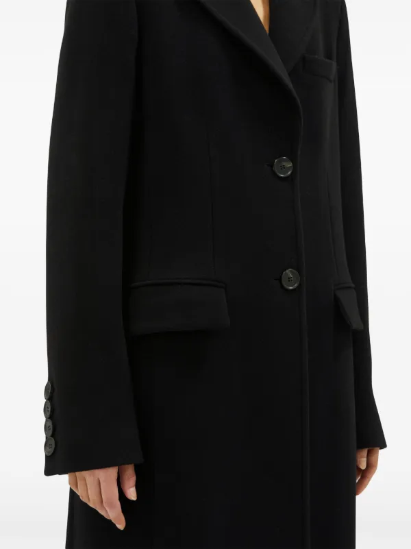 MSGM notched-lapel button-fastening Coat | Black | FARFETCH SA
