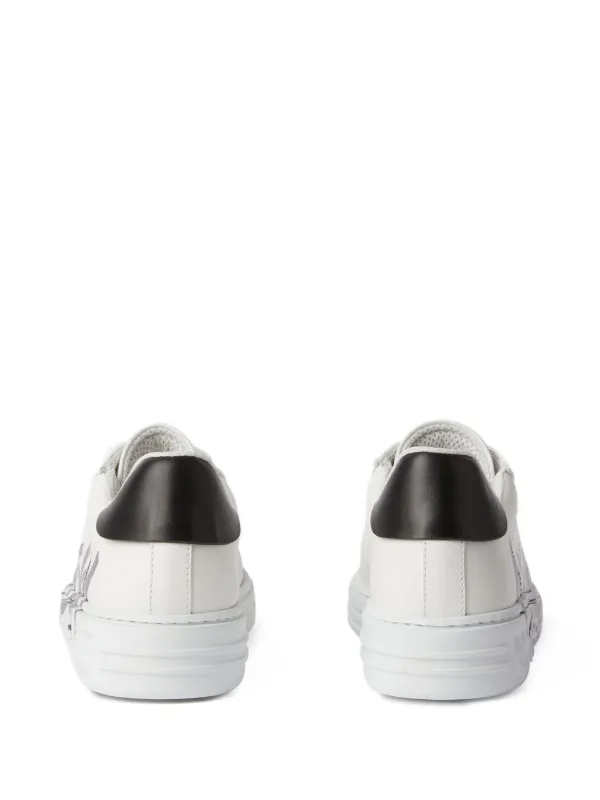 MSGM logo-print Leather Sneakers | White | FARFETCH